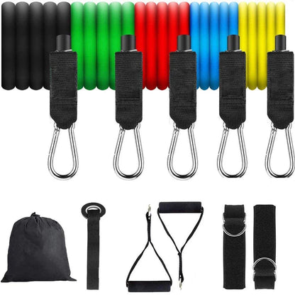Elastic Rubber Resistance Bands for Weight Training, Fitness, 11Pcs