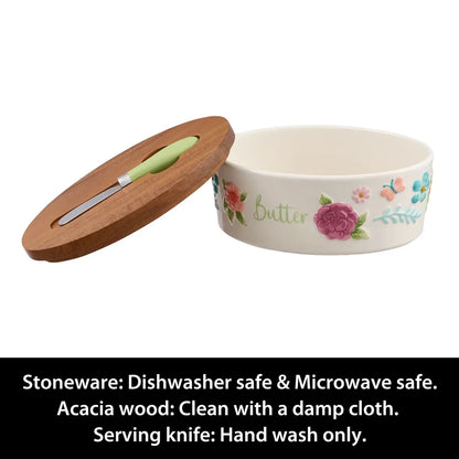 Painted Meadow Butter Dish Set with Serving Knife