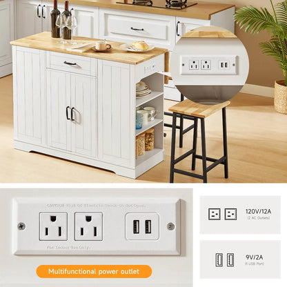 Kitchen Island with 2 Chairs