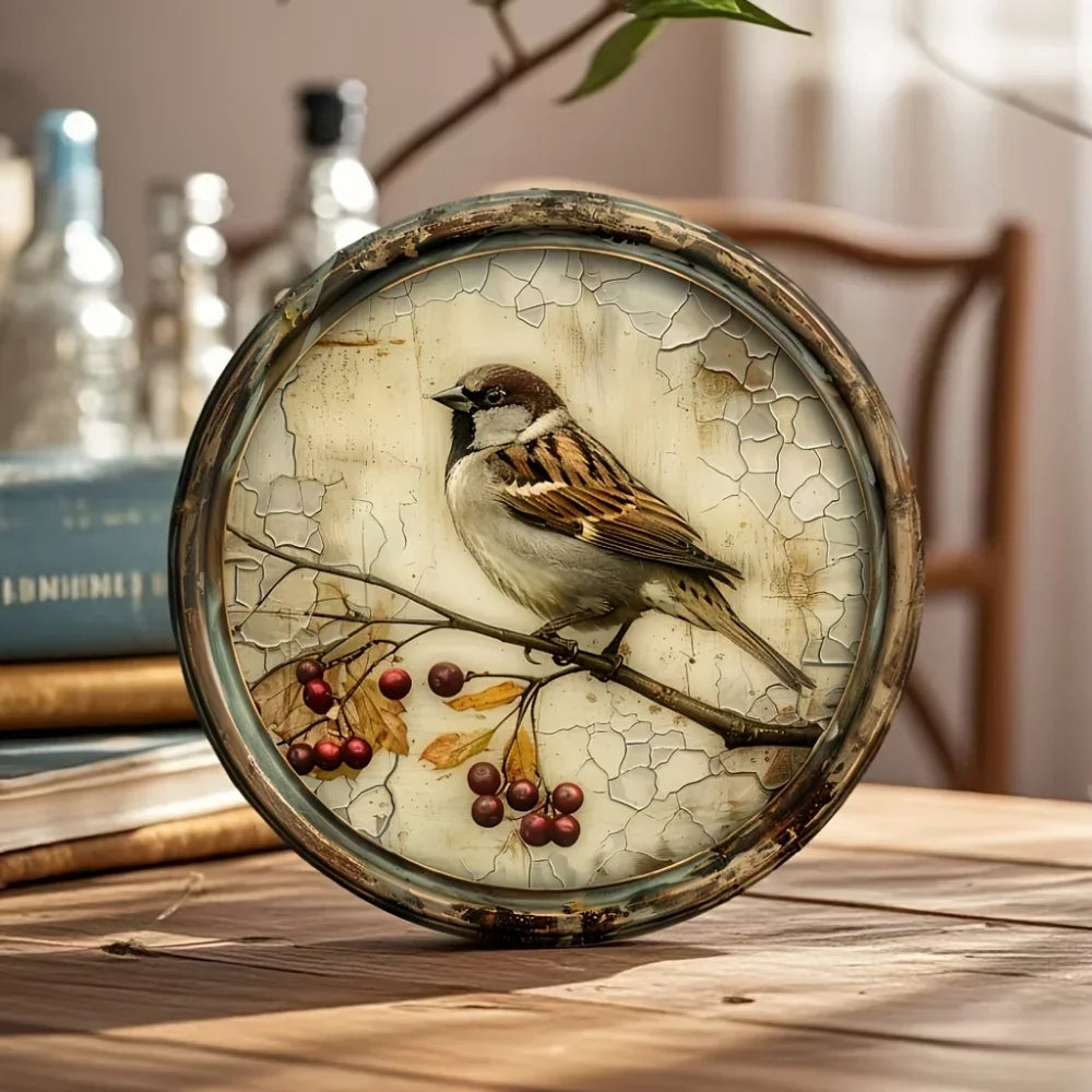 Vintage Bird & Cherry Wall Art