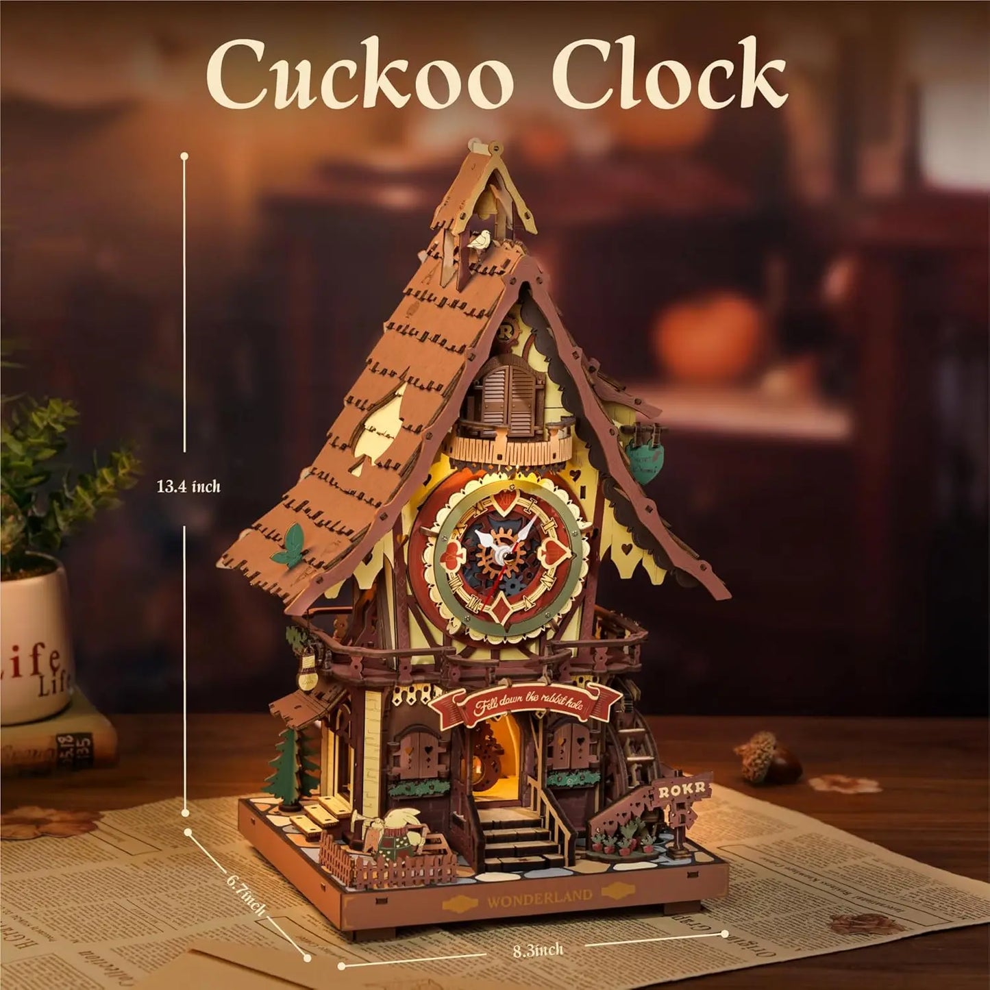 3D Wooden Puzzle Cuckoo Clock Kit Black Forest Style