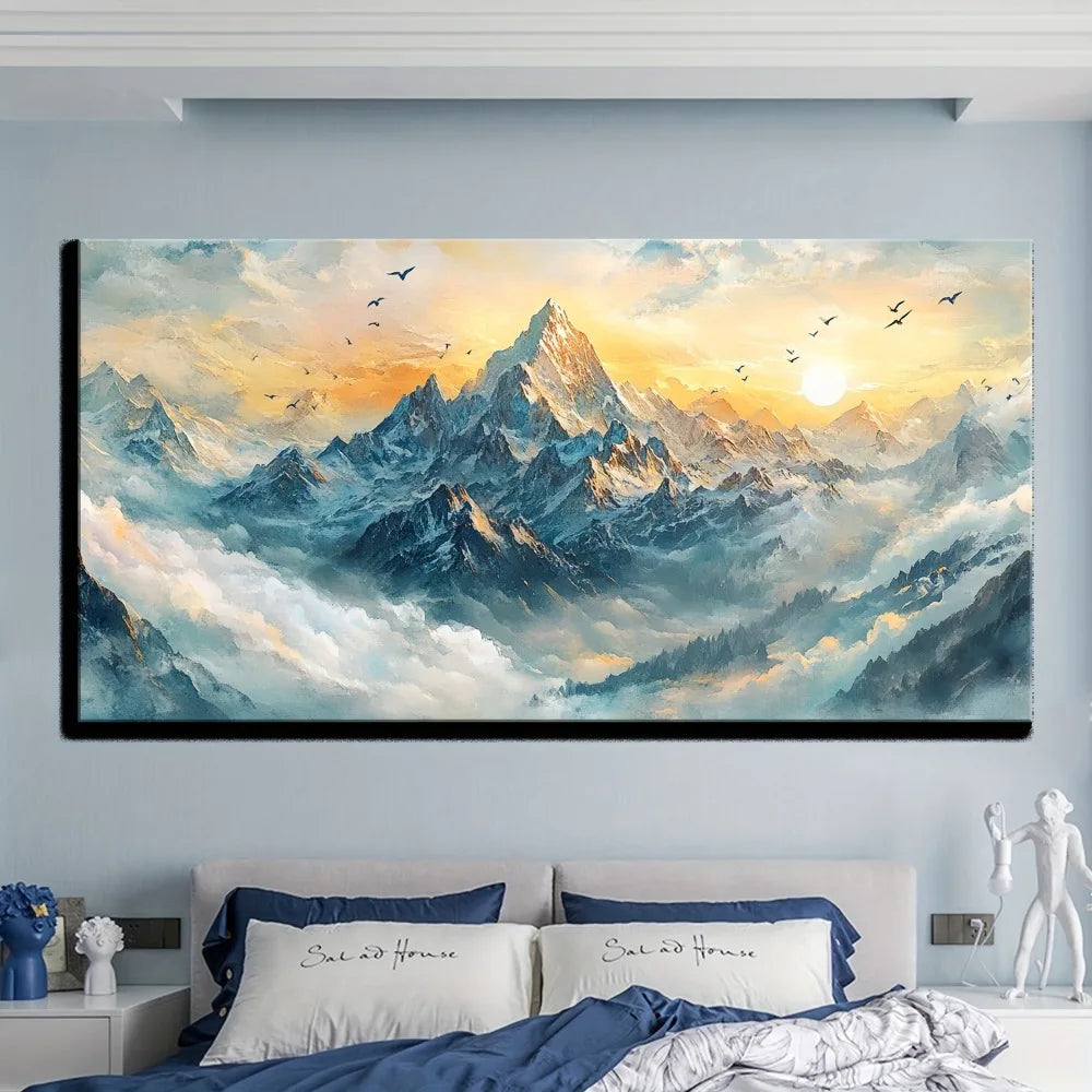 Abstract canvas wall art, 1.5 inch solid wood frame