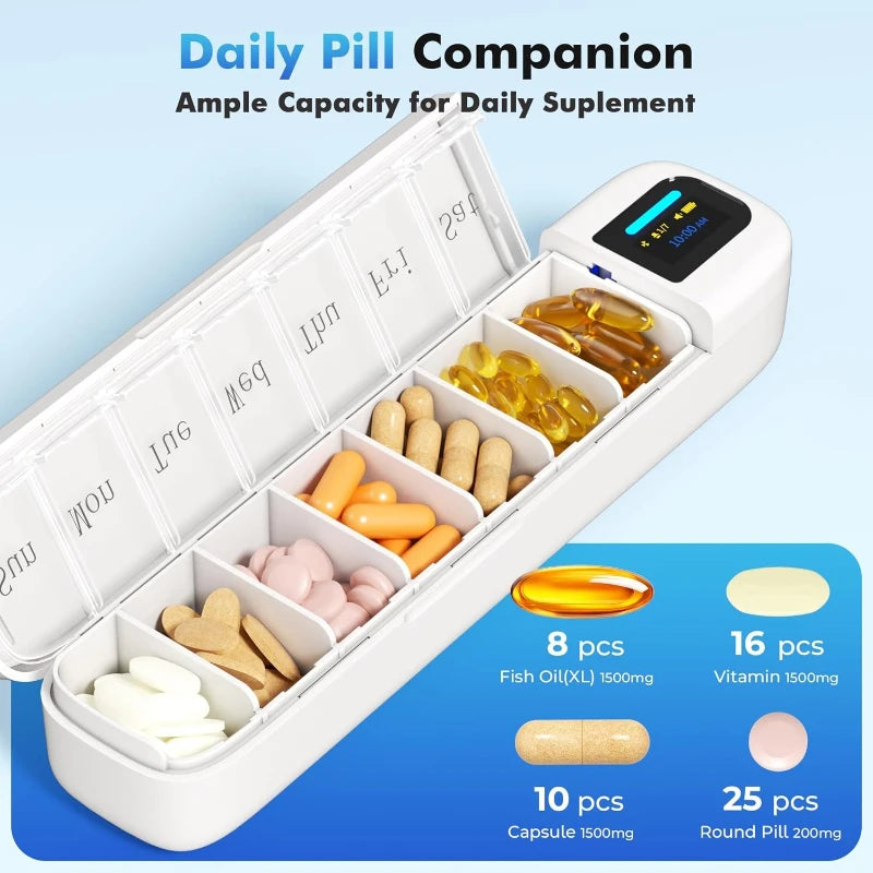 Smart Pill Dispenser with Alarm & Bluetooth