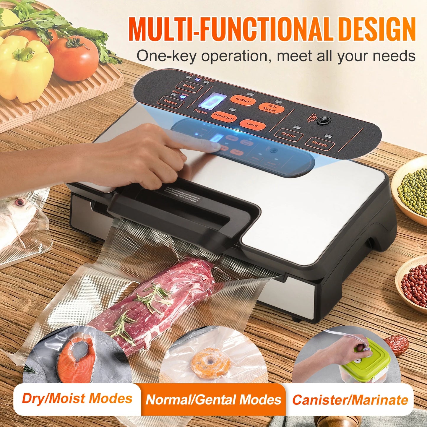130W Vacuum Sealer Food Packaging Machine