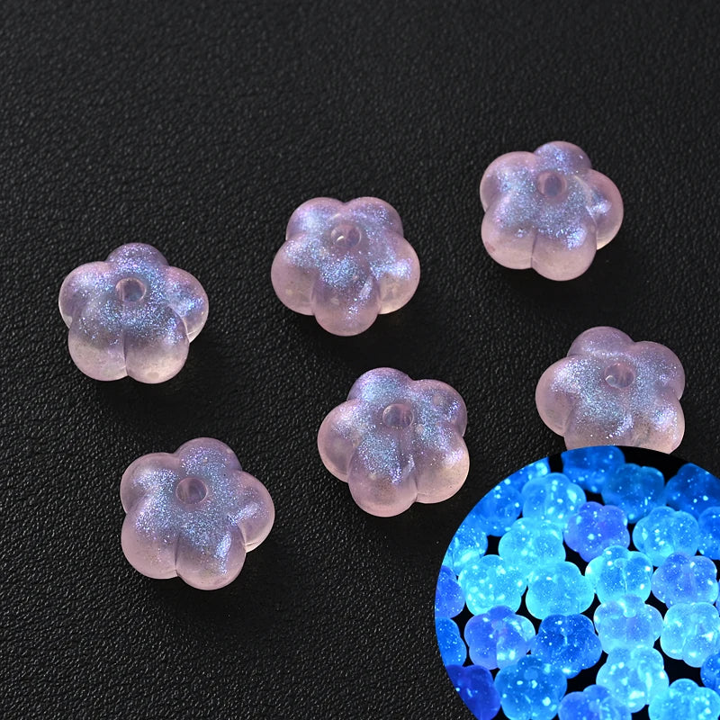 30Pcs Luminous Acrylic Beads 15mm