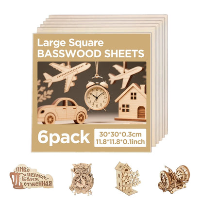 Basswood Sheets for Craft 3mm Thick Unfinished Wood Laser Engraving