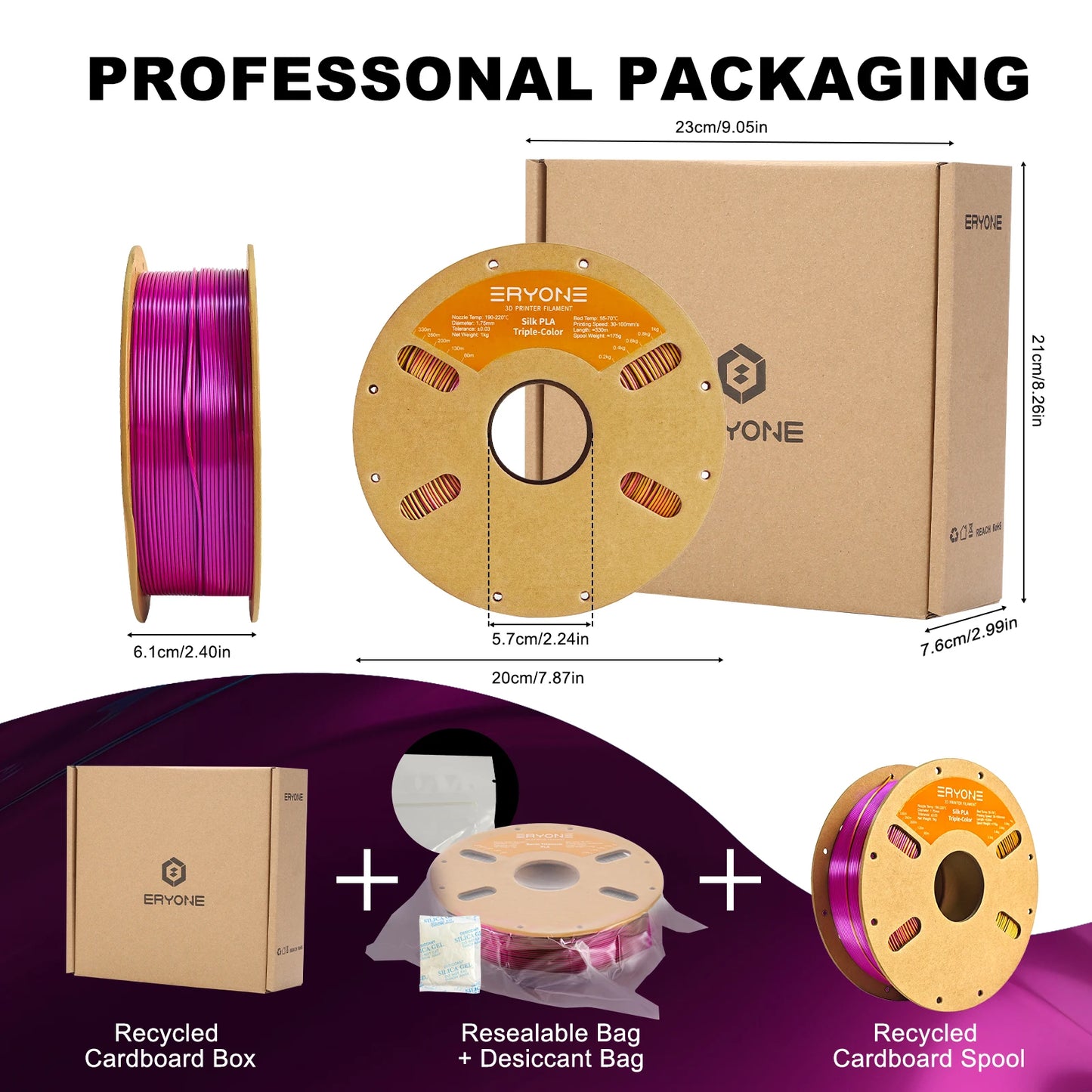 Triple Color Silk PLA Premium Filament 3D Print color filament