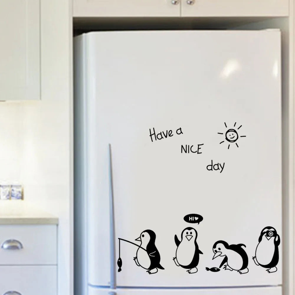 Cute Penguin Wall Stickers Art For Home Decoration