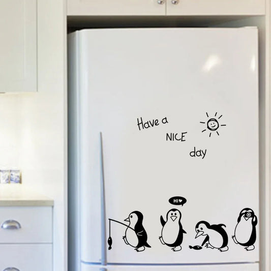 Cute Penguin Wall Stickers Art For Home Decoration