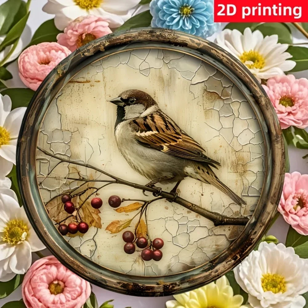 Vintage Bird & Cherry Wall Art