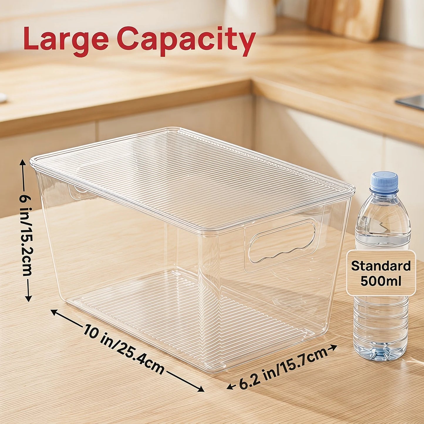 10 Pack Clear Stackable Storage Bins with Lids