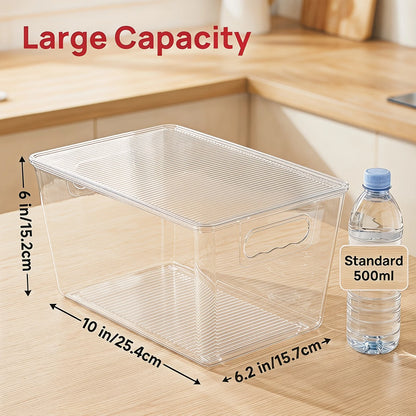 10 Pack Clear Stackable Storage Bins with Lids