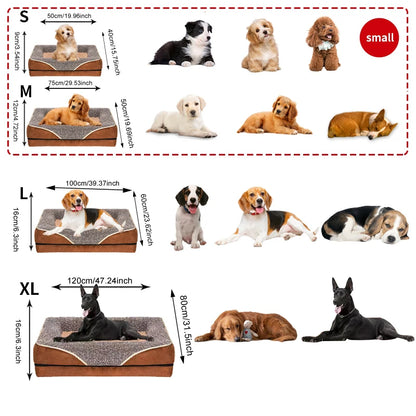 Oversized pet bed, washable with raised edges,