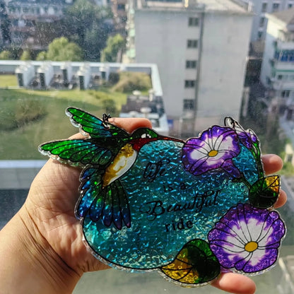 Stained Glass Hummingbird Suncatcher