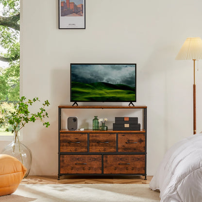 Fireplace TV Stand Dresser For Bedroom