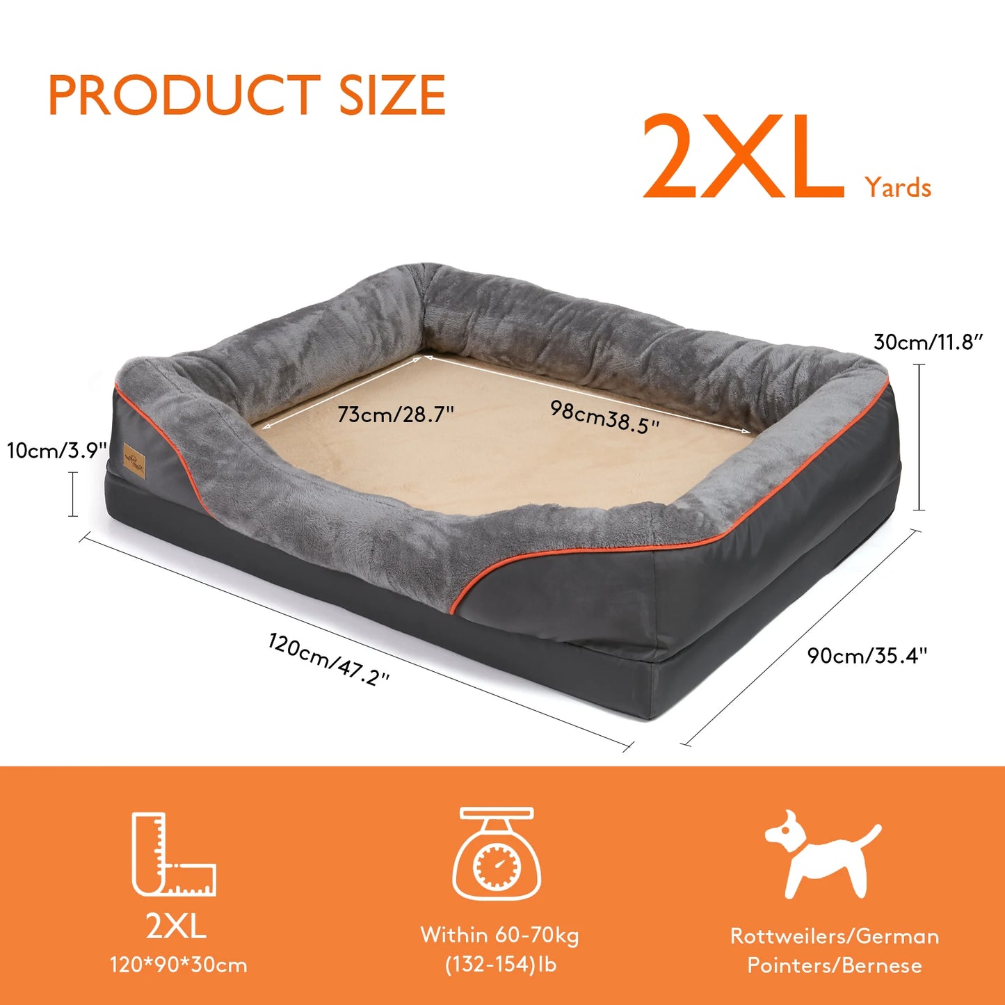Large Dog Bed Comfortable, with Removable Washable Cover