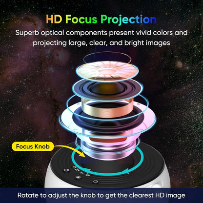 Galaxy Projector for Bedroom, HD Image Star Projector, Adjustable Galaxy Light Knob, 13 Film Discs, Planetarium Projector for Ki