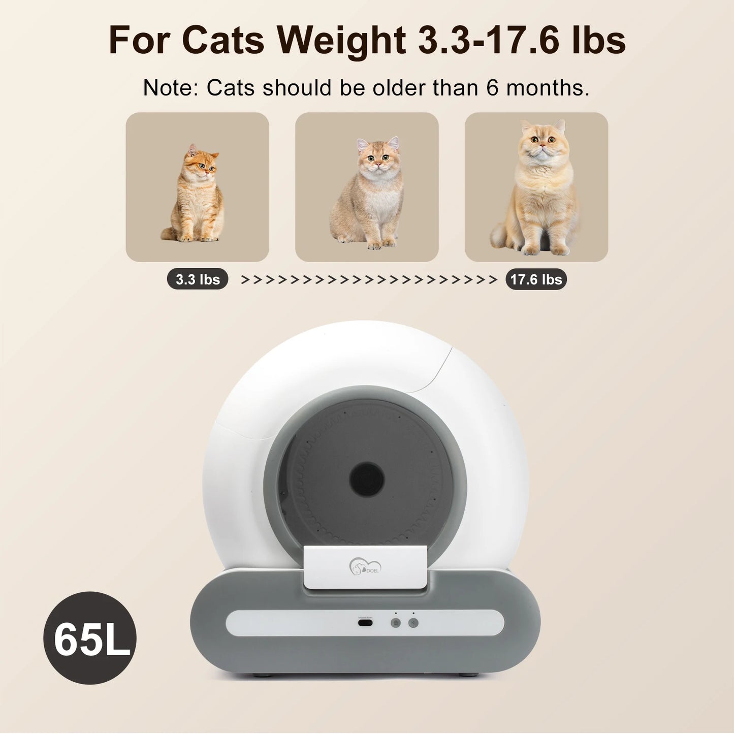 Self-Cleaning Cat Litter Box with App Control