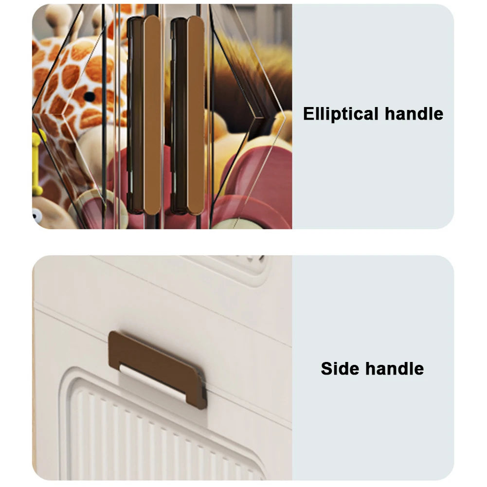 4 Tier Stackable Storage Bins with Wheels for Living Room Bedroom