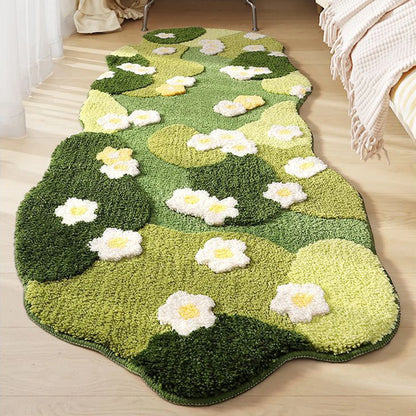 3D Moss Green Carpet Fluffy Forest Floor Mat