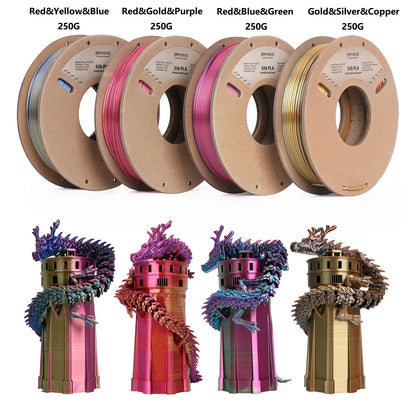 Triple Color Silk PLA Premium Filament 3D Print color filament