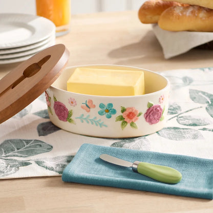 Painted Meadow Butter Dish Set with Serving Knife