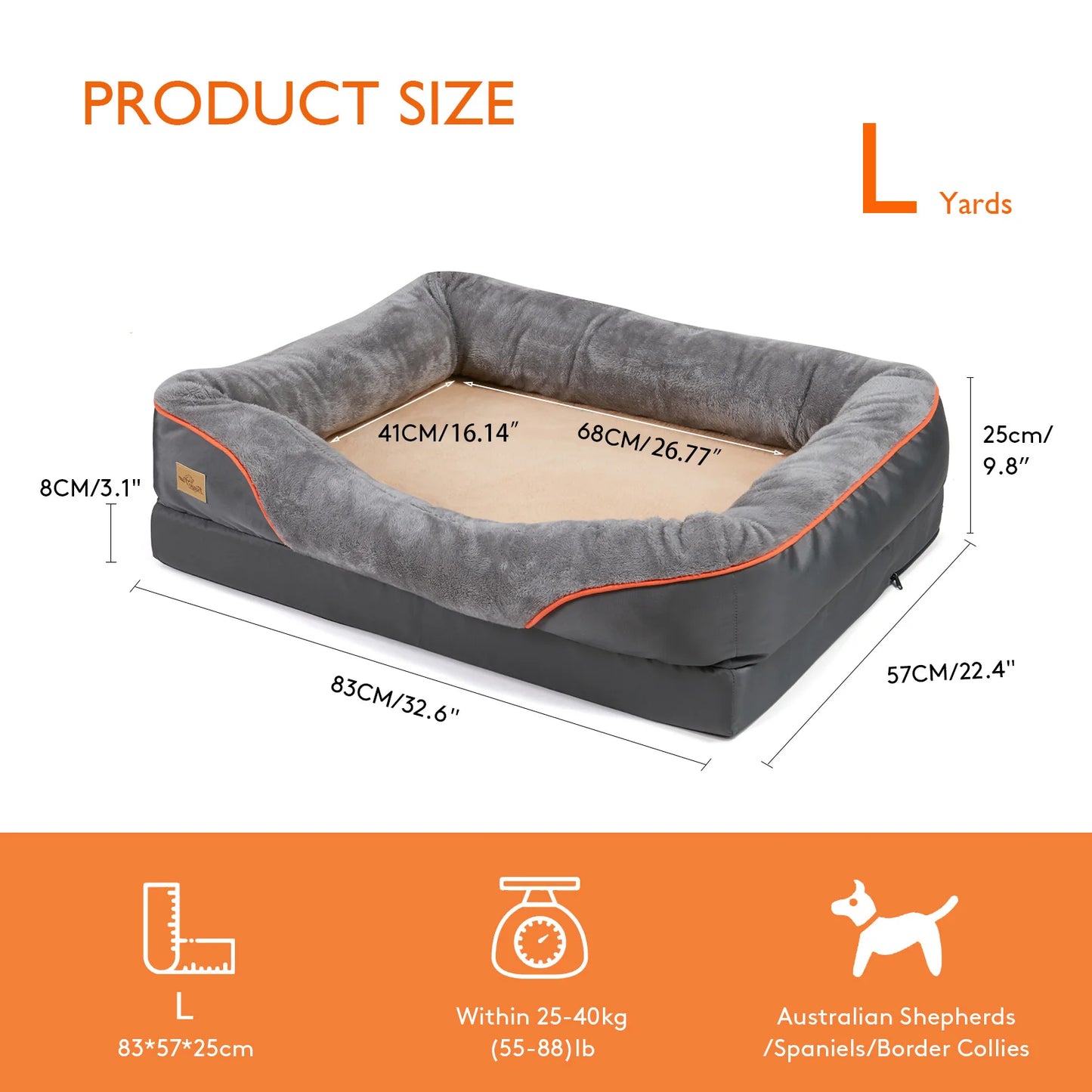 Large Dog Bed Comfortable, with Removable Washable Cover