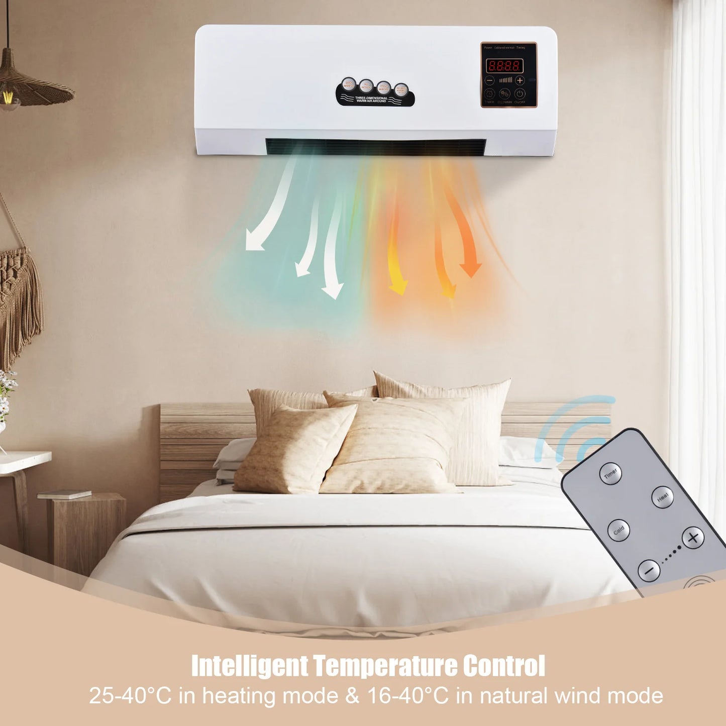 2-in-1 Heater and Fan Combo with Remote Control